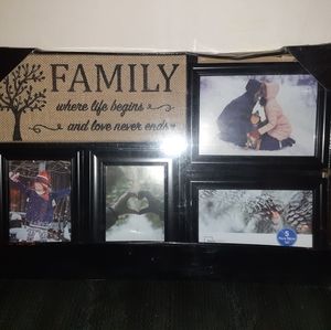 Family wall decor sign with multiple adjoining fra